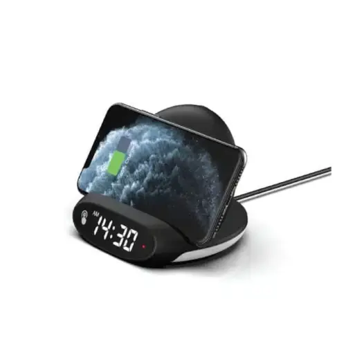 Mycandy 4-in-1 Wireless Charger with Alarm Clock, Phone Stand, Night Light & Fast Charging – Ultimate All-in-One Desk Organize
