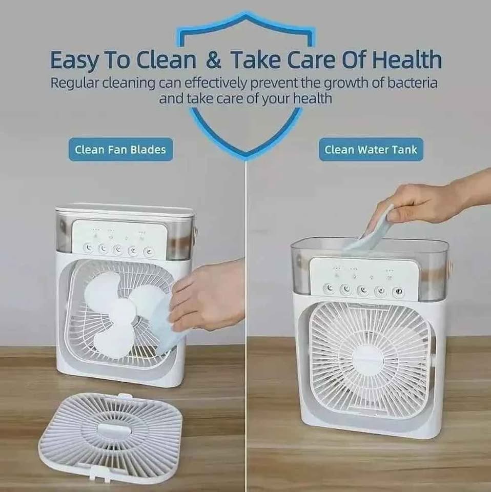 Mini Air Cooler Fan – 5-in-1 Portable Cooling, Humidifier & Aromatherapy Device